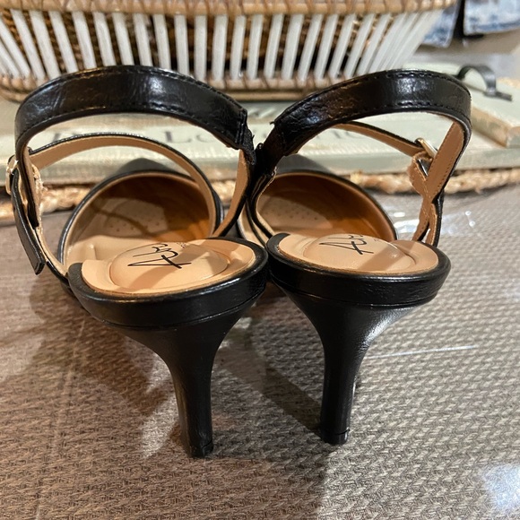 Abella Black Women's Slingback Heels - Picture 3 of 12
